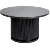 imageCreative CoOp Round Mango Wood Pedestal Coffee Table with Ribbed Base Stained BlackBlack