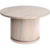 imageCreative CoOp Round Mango Wood Pedestal Coffee Table with Ribbed Base Stained BlackNatural