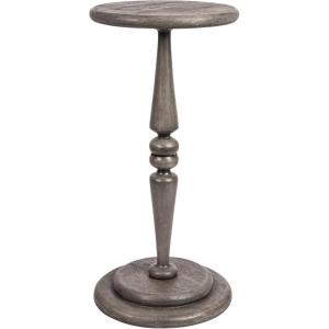 imageCreative CoOp Bishop Pedestal Cocktail Side Table Dark ChestnutDove Grey