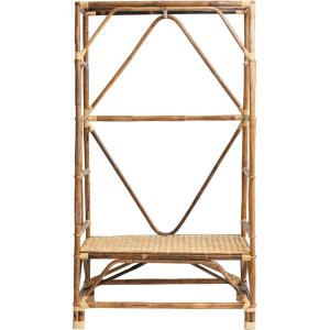 imageCreative CoOp Boho Handwoven Cane Clothing Rack Natural Standing Shelf