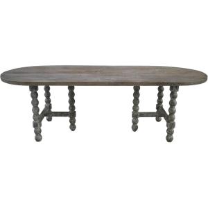 imageCreative CoOp Oval Pine Wood Dining Table Whitewashed