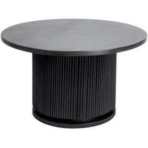 imageCreative CoOp Round Mango Wood Pedestal Coffee Table with Ribbed Base Stained BlackBlack