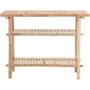 imageCreative CoOp Tall Bamboo Accent Table with 2 Shelves Natural