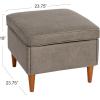 imageCreative CoOp Atley Upholstered Modern Ottoman with Storage and Solid Wood Legs Ash Grey Vegan LeatherGrey