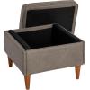 imageCreative CoOp Atley Upholstered Modern Ottoman with Storage and Solid Wood Legs Ash Grey Vegan LeatherGrey