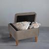 imageCreative CoOp Atley Upholstered Modern Ottoman with Storage and Solid Wood Legs Ash Grey Vegan LeatherGrey