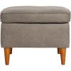 imageCreative CoOp Atley Upholstered Modern Ottoman with Storage and Solid Wood Legs Ash Grey Vegan LeatherGrey