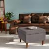 imageCreative CoOp Atley Upholstered Modern Ottoman with Storage and Solid Wood Legs Ash Grey Vegan LeatherGrey Fabric