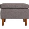 imageCreative CoOp Atley Upholstered Modern Ottoman with Storage and Solid Wood Legs Ash Grey Vegan LeatherGrey Fabric