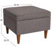 imageCreative CoOp Atley Upholstered Modern Ottoman with Storage and Solid Wood Legs Ash Grey Vegan LeatherGrey Fabric