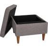 imageCreative CoOp Atley Upholstered Modern Ottoman with Storage and Solid Wood Legs Ash Grey Vegan LeatherGrey Fabric