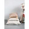 imageCreative CoOp Cotton Upholstered Stool with Floral Embroidery and Pine Wood Legs