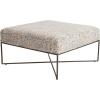 imageCreative CoOp Damask Upholstered Ottoman with Metal Frame Multicolor