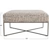 imageCreative CoOp Damask Upholstered Ottoman with Metal Frame Multicolor