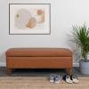 imageCreative CoOp Fabric Upholstered Bench with Storage BrownCognac Vegan Leather