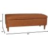 imageCreative CoOp Fabric Upholstered Bench with Storage BrownCognac Vegan Leather