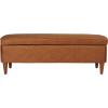imageCreative CoOp Fabric Upholstered Bench with Storage BrownCognac Vegan Leather