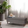 imageCreative CoOp Fabric Upholstered Bench with Storage BrownGrey Fabric