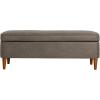imageCreative CoOp Fabric Upholstered Bench with Storage BrownGrey Vegan Leather