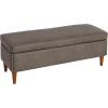 imageCreative CoOp Fabric Upholstered Bench with Storage BrownGrey Vegan Leather