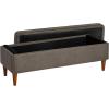 imageCreative CoOp Fabric Upholstered Bench with Storage BrownGrey Vegan Leather
