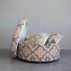 imageCreative CoOp Global Round Woven Jute Kilim Upholstered Storage 6 Pillows Set of 7 Pieces Multicolor Ottoman Natural