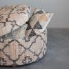 imageCreative CoOp Global Round Woven Jute Kilim Upholstered Storage 6 Pillows Set of 7 Pieces Multicolor Ottoman Natural