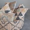 imageCreative CoOp Global Round Woven Jute Kilim Upholstered Storage 6 Pillows Set of 7 Pieces Multicolor Ottoman Natural