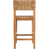 imageCreative CoOp Willowbrook Solid Wood and Natural Woven Seagrass Rope Counter Height Stool Honey Walnut FinishHoney Walnut Finish
