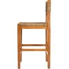 imageCreative CoOp Willowbrook Solid Wood and Natural Woven Seagrass Rope Counter Height Stool Honey Walnut FinishHoney Walnut Finish