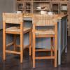 imageCreative CoOp Willowbrook Solid Wood and Natural Woven Seagrass Rope Counter Height Stool Honey Walnut FinishHoney Walnut Finish