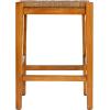 imageCreative CoOp Willowbrook Solid Wood and Natural Woven Seagrass Rope Counter Height Stool Honey Walnut FinishHoney Walnut Finish