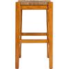 imageCreative CoOp Willowbrook Solid Wood and Natural Woven Seagrass Rope Counter Height Stool Honey Walnut FinishHoney Walnut Finish
