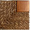 imageCreative CoOp Willowbrook Solid Wood and Natural Woven Seagrass Rope Counter Height Stool Honey Walnut FinishHoney Walnut Finish