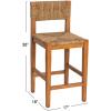 imageCreative CoOp Willowbrook Solid Wood and Natural Woven Seagrass Rope Counter Height Stool Honey Walnut FinishHoney Walnut Finish