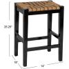 imageCreative CoOp Willowbrook Solid Wood and Natural Woven Seagrass Rope Counter Height Stool Honey Walnut FinishMahogany Black Finish