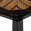 imageCreative CoOp Willowbrook Solid Wood and Natural Woven Seagrass Rope Counter Height Stool Honey Walnut FinishMahogany Black Finish