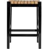 imageCreative CoOp Willowbrook Solid Wood and Natural Woven Seagrass Rope Counter Height Stool Honey Walnut FinishMahogany Black Finish