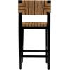 imageCreative CoOp Willowbrook Solid Wood and Natural Woven Seagrass Rope Counter Height Stool Honey Walnut FinishMahogany Black Finish