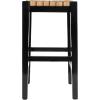 imageCreative CoOp Willowbrook Solid Wood and Natural Woven Seagrass Rope Counter Height Stool Honey Walnut FinishMahogany Black Finish