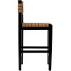 imageCreative CoOp Willowbrook Solid Wood and Natural Woven Seagrass Rope Counter Height Stool Honey Walnut FinishMahogany Black Finish