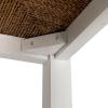 imageCreative CoOp Willowbrook Solid Wood and Natural Woven Seagrass Rope Counter Height Stool Honey Walnut FinishMatte White Finish