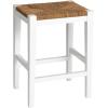 imageCreative CoOp Willowbrook Solid Wood and Natural Woven Seagrass Rope Counter Height Stool Honey Walnut FinishMatte White Finish