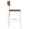 imageCreative CoOp Willowbrook Solid Wood and Natural Woven Seagrass Rope Counter Height Stool Honey Walnut FinishMatte White Finish