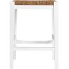 imageCreative CoOp Willowbrook Solid Wood and Natural Woven Seagrass Rope Counter Height Stool Honey Walnut FinishMatte White Finish