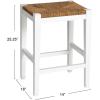 imageCreative CoOp Willowbrook Solid Wood and Natural Woven Seagrass Rope Counter Height Stool Honey Walnut FinishMatte White Finish