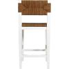 imageCreative CoOp Willowbrook Solid Wood and Natural Woven Seagrass Rope Counter Height Stool Honey Walnut FinishMatte White Finish