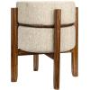 imageCreative CoOp Woven Cotton and Wool Blend TableStool with Oak Wood Legs and Reversible Top Natural and Cream