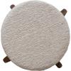 imageCreative CoOp Woven Cotton and Wool Blend TableStool with Oak Wood Legs and Reversible Top Natural and Cream