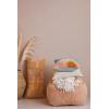 imageCreative CoOp Woven New Zealand Wool Shag Pouf with Design Multicolor